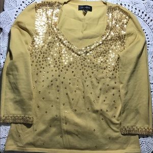 Gold Sweater with Paillettes